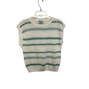 Vintage College Point Sportswear Women's Medium Cap Sleeve Sweater Knit Top